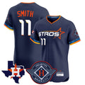 Houston Astros #11 Cam Smith Player Navy HeidiMiller City Connect Texas Patch Vapor Premier Limited Elite Home Stitched Jerseys