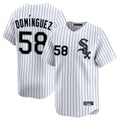 Chicago White Sox #58 Seranthony Dominguez Player White HeidiMiller Stripe Limited Home Stitched Jerseys