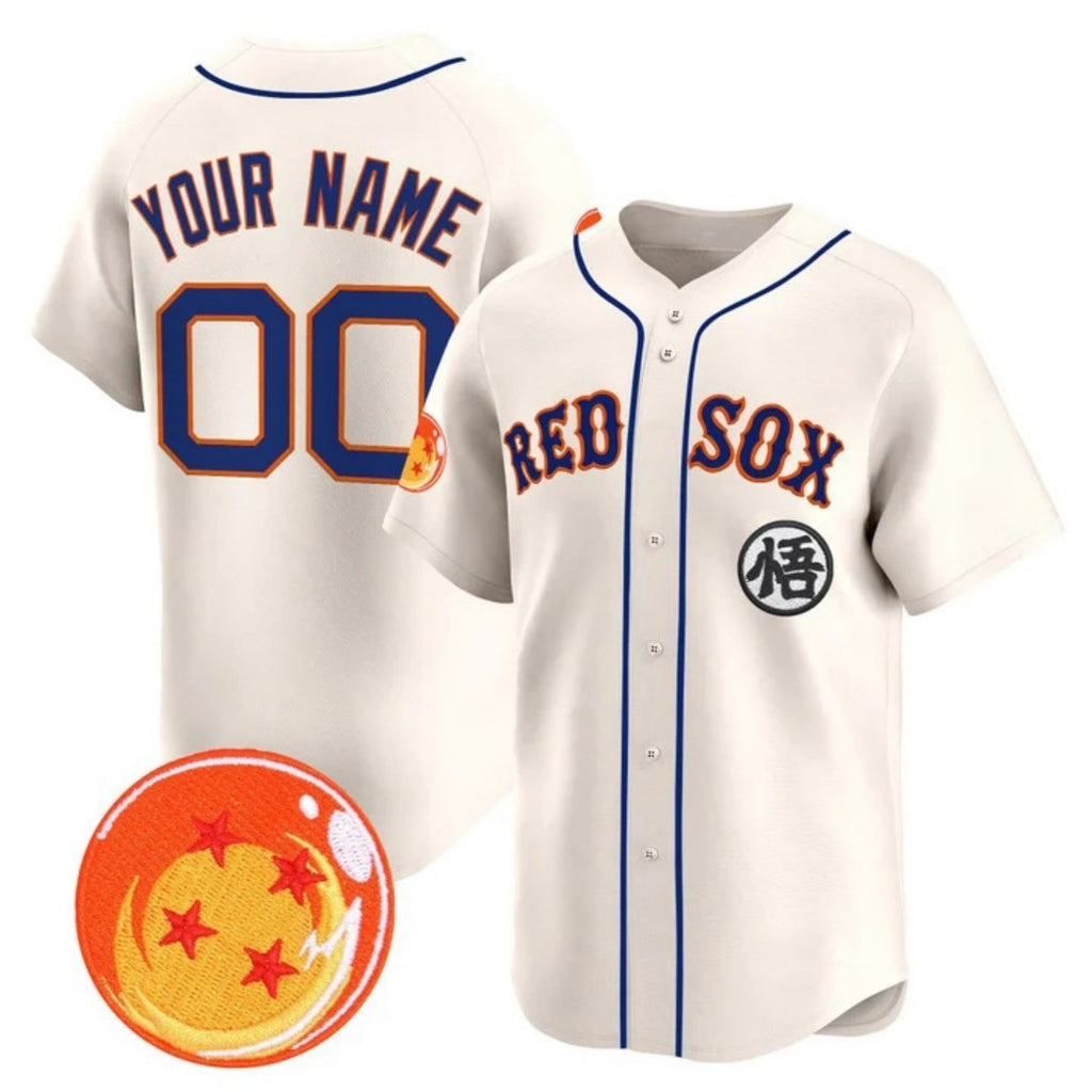 Custom Boston Red Sox x Dragon Ball Cream HeidiMiller Vapor Premier Limited Jersey - All Stitched