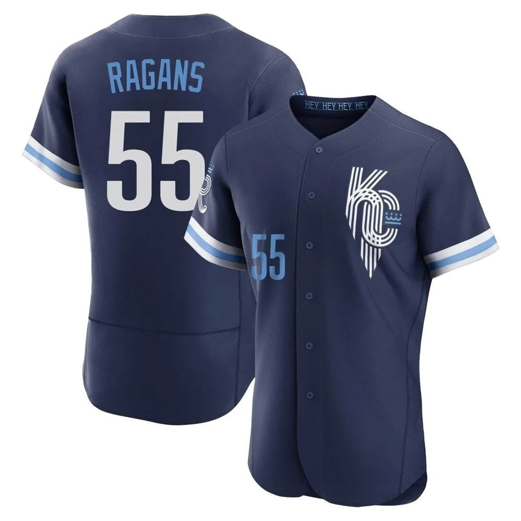 Kansas City Royals #55 Cole Ragans Player Navy HeidiMiller City Connect Limited Elite Home Stitched Jerseys