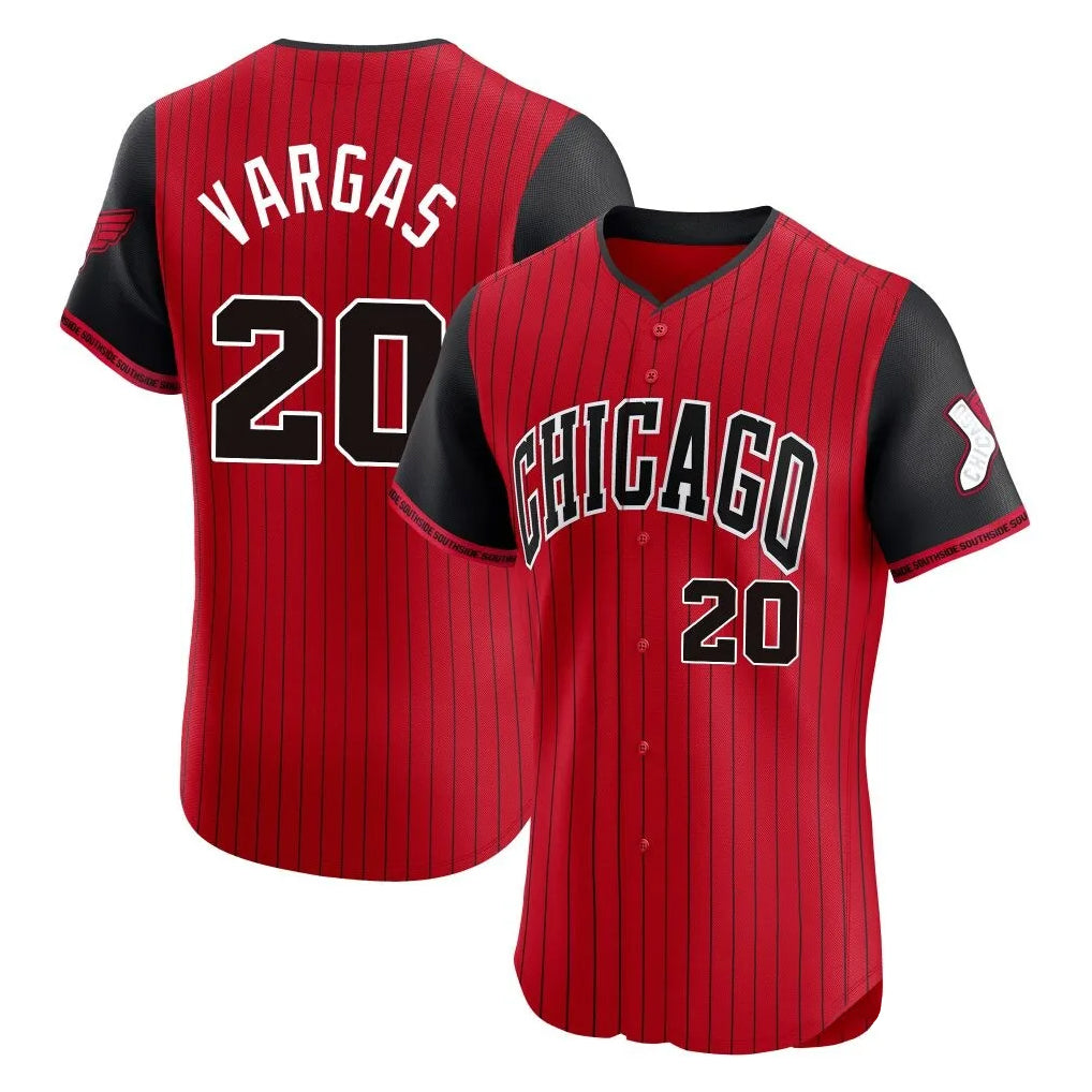 Chicago White Sox #20 Miguel Vargas Player Red HeidiMiller City Connect Limited Elite Home Stitched Jerseys