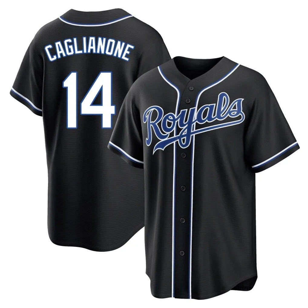 Kansas City Royals #14 Jac Caglianone Player Black HeidiMiller Carbon Fashion Home Game Stitched Jerseys