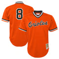 Baltimore Orioles #8 Cal Ripken Player Orange HeidiMiller Mitchell & Ness Cooperstown Collection Mesh T-shirt Game Stitched Jerseys