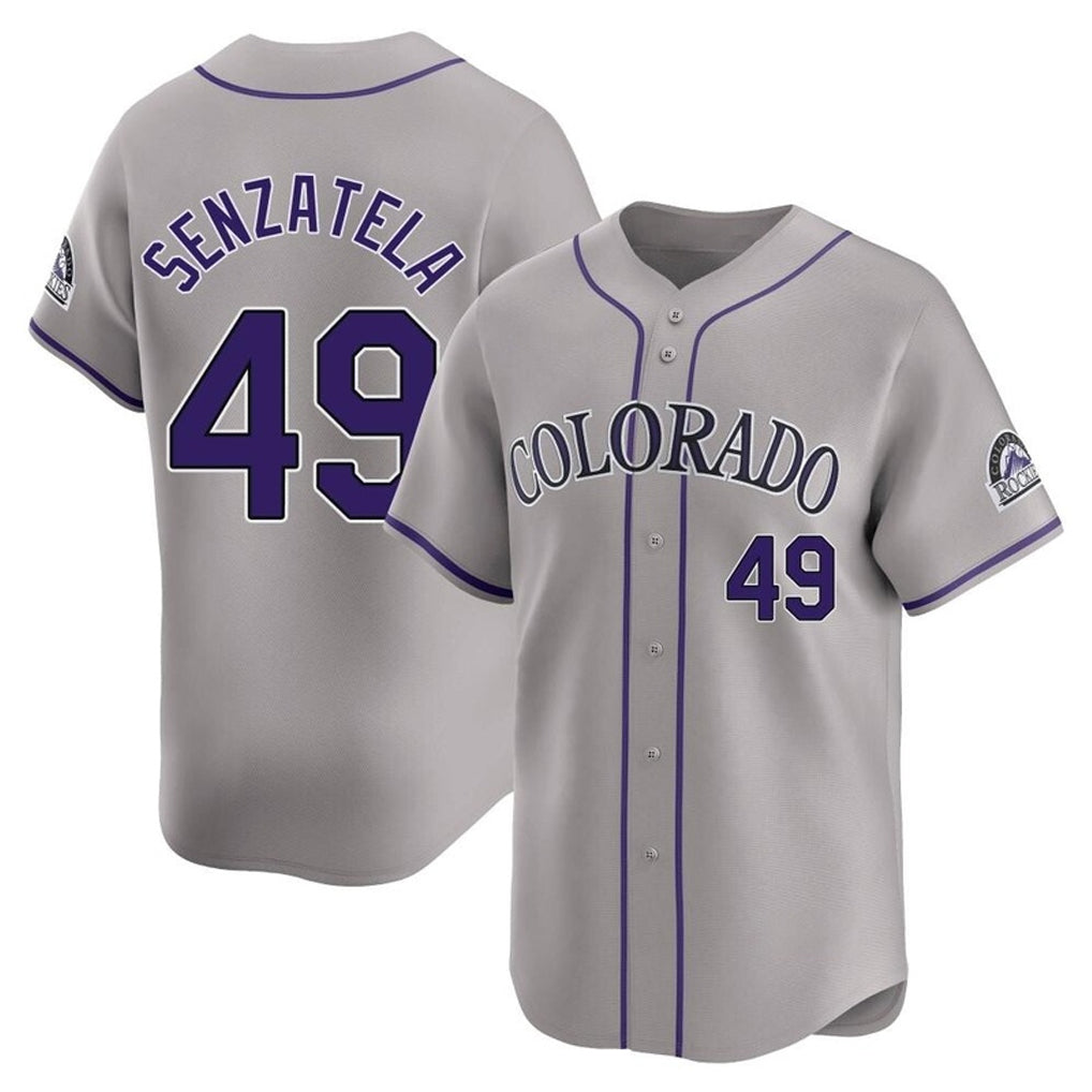 Colorado Rockies #49 Antonio Senzatela Player Gray HeidiMiller Limited Home Stitched Jerseys