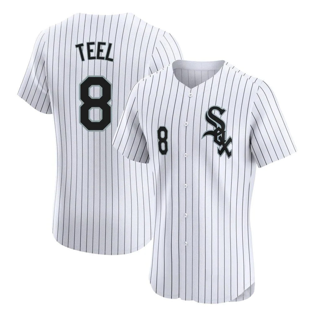 Chicago White Sox #8 Kyle Teel Player White HeidiMiller Stripe Limited Elite Home Stitched Jerseys