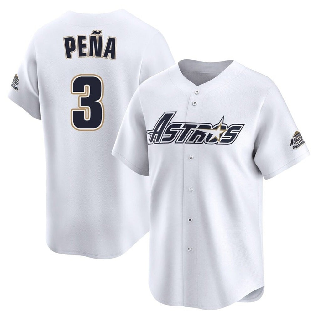 Houston Astros #3 Jeremy Pena Player White HeidiMiller Throwback Cooperstown Collection Limited Stitched Jerseys