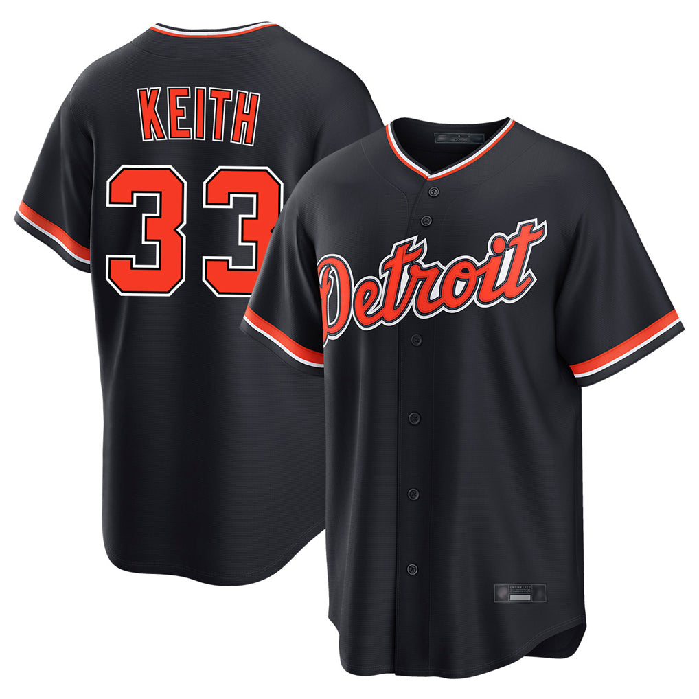 Detroit Tigers #33 Colt Keith Player Navy HeidiMiller Home Game Stitched Jerseys