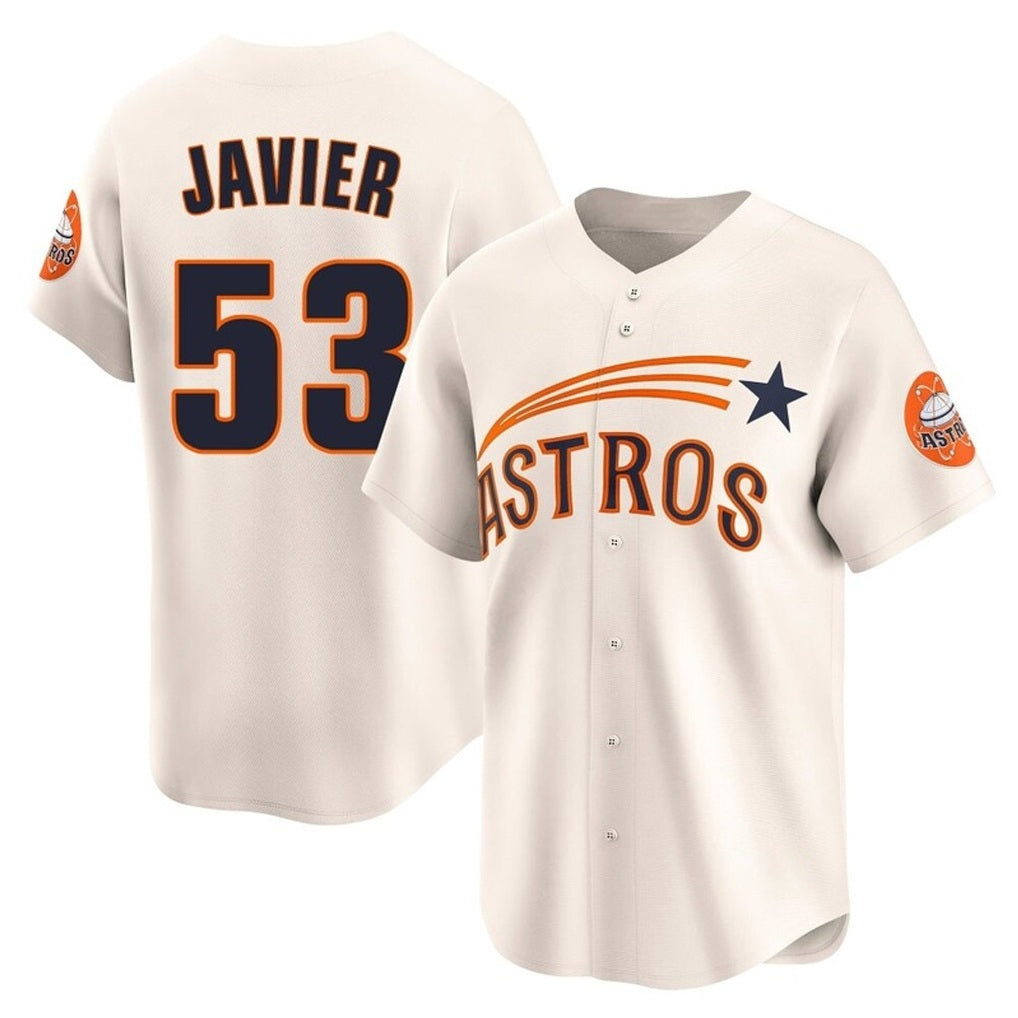Houston Astros #53 Cristian Javier Player Cream HeidiMiller Throwback Cooperstown Collection Limited Stitched Jerseys