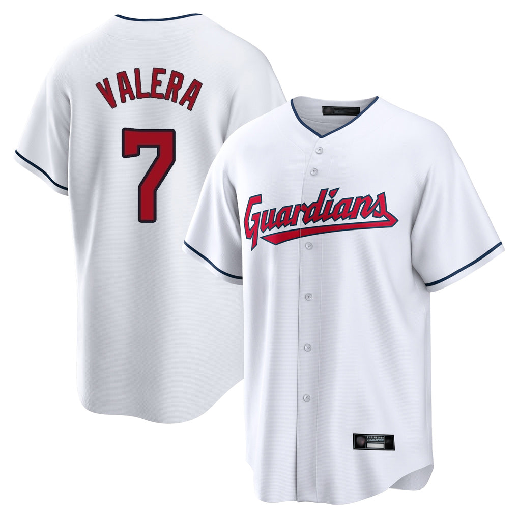 Cleveland Guardians #7 George Valera Player White HeidiMiller Home Game Stitched Jerseys