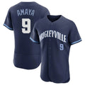 Chicago Cubs #9 Miguel Amaya Player Navy HeidiMiller City Connect Limited Elite Home Stitched Jerseys