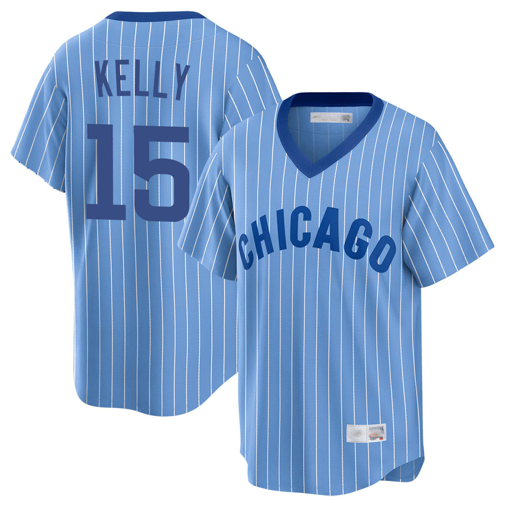 Chicago Cubs #15 Carson Kelly Player Blue HeidiMiller T-shirt Cooperstown Collection Limited Stitched Jerseys