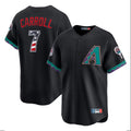 Arizona Diamondbacks #7 Corbin Carroll Player Black HeidiMiller USA 250 Fourth of July Home Game Stitched Jerseys