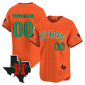 Custom Houston Astros Mexico Texas Patch Vapor Premier Limited Jersey V3 ¨C Orange HeidiMiller