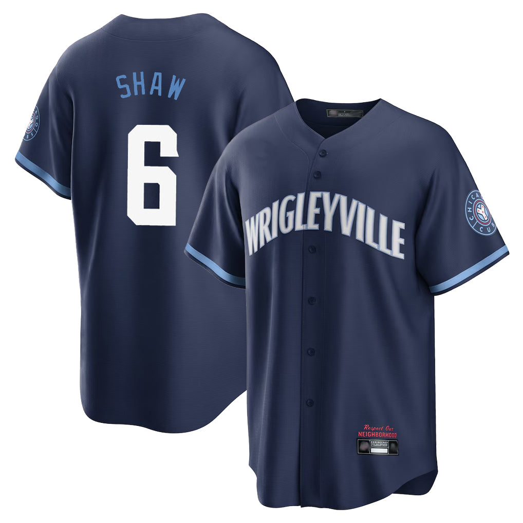 Chicago Cubs #6 Matt Shaw Player Navy HeidiMiller City Connect Home Game Stitched Jerseys