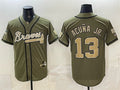 Atlanta Braves #13 Ronald Acuna Jr. Olive HeidiMiller 2026 Armed Forces Day Stitched Jersey