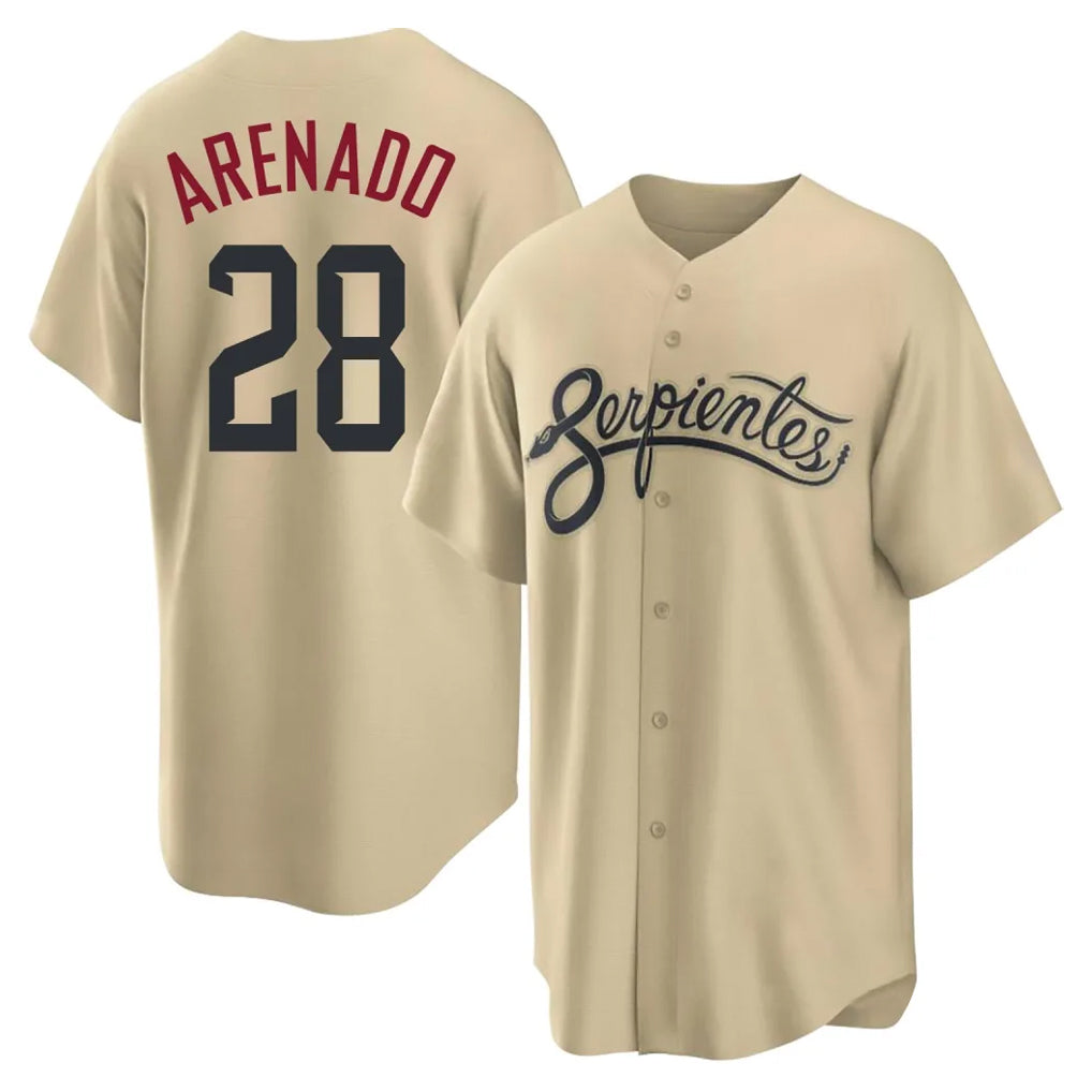 Arizona Diamondbacks #28 Nolan Arenado Player Tan HeidiMiller City Connect Home Game Stitched Jerseys