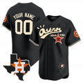Custom Houston Astros Cactus Jack Style Vapor Premier Limited Jersey ¨C Black HeidiMiller