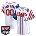 Custom Tampa Bay Rays America 250 Edition Vapor Premier Limited White HeidiMiller Stitched Jerseys