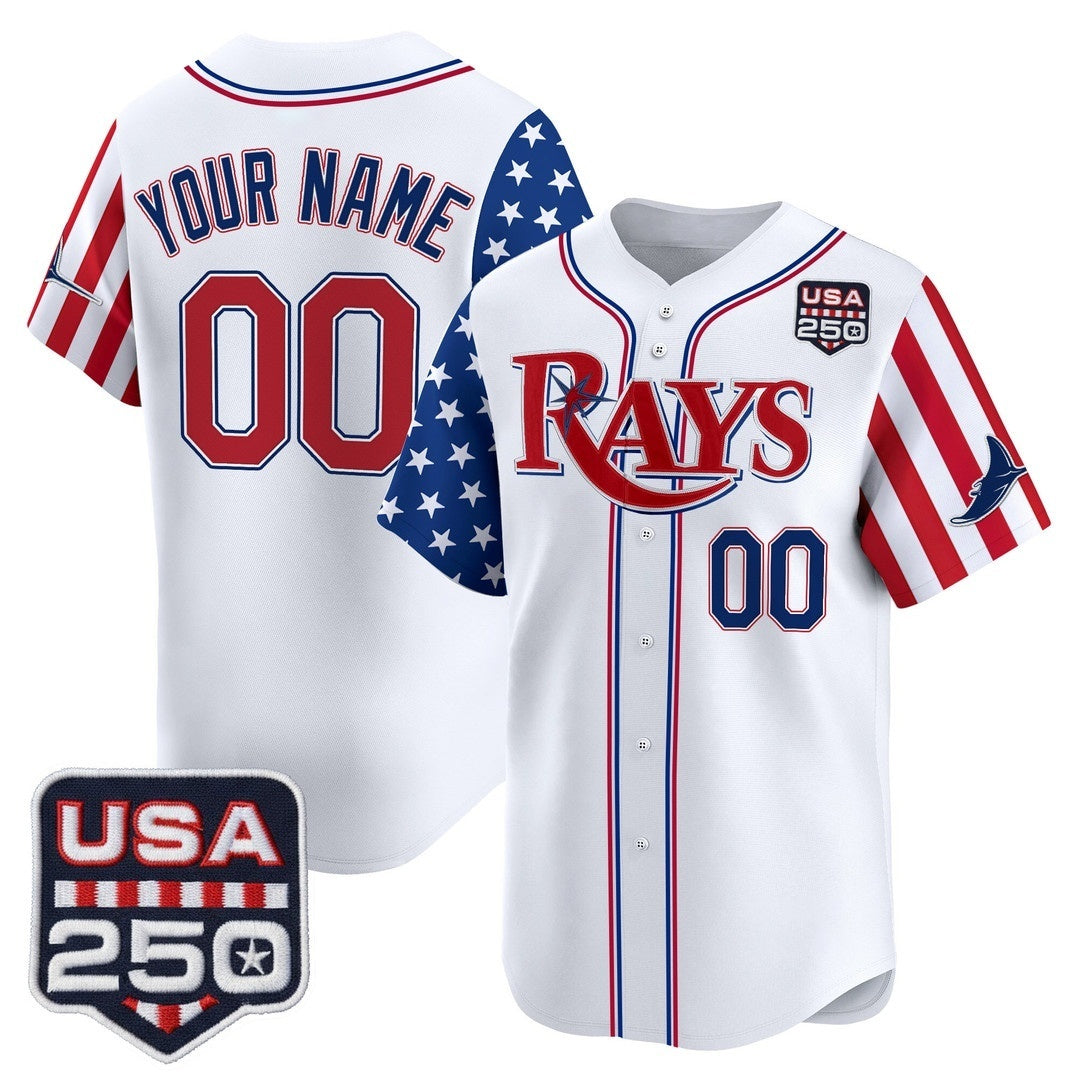Custom Tampa Bay Rays America 250 Edition Vapor Premier Limited White HeidiMiller Stitched Jerseys