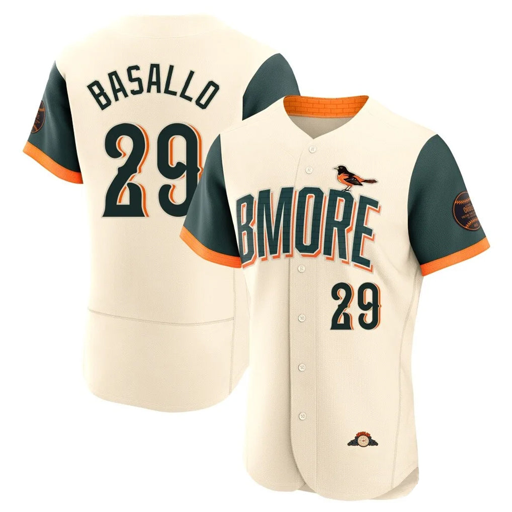 Baltimore Orioles #29 Samuel Basallo Player Cream HeidiMiller 2026 City Connect Limited Elite Home Game Stitched Jerseys