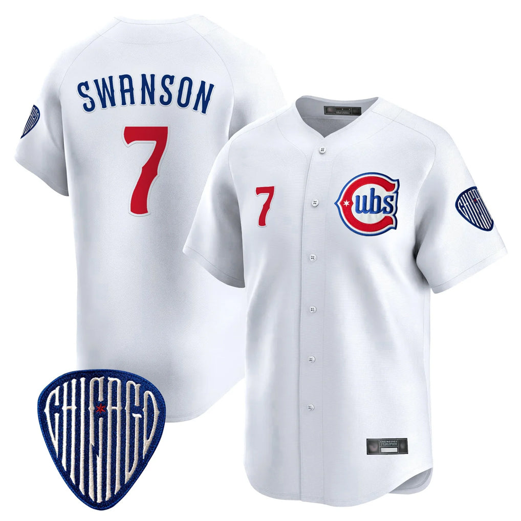 Chicago Cubs #7 Dansby Swanson Player White HeidiMiller Vapor Premier Limited Home Stitched Jerseys