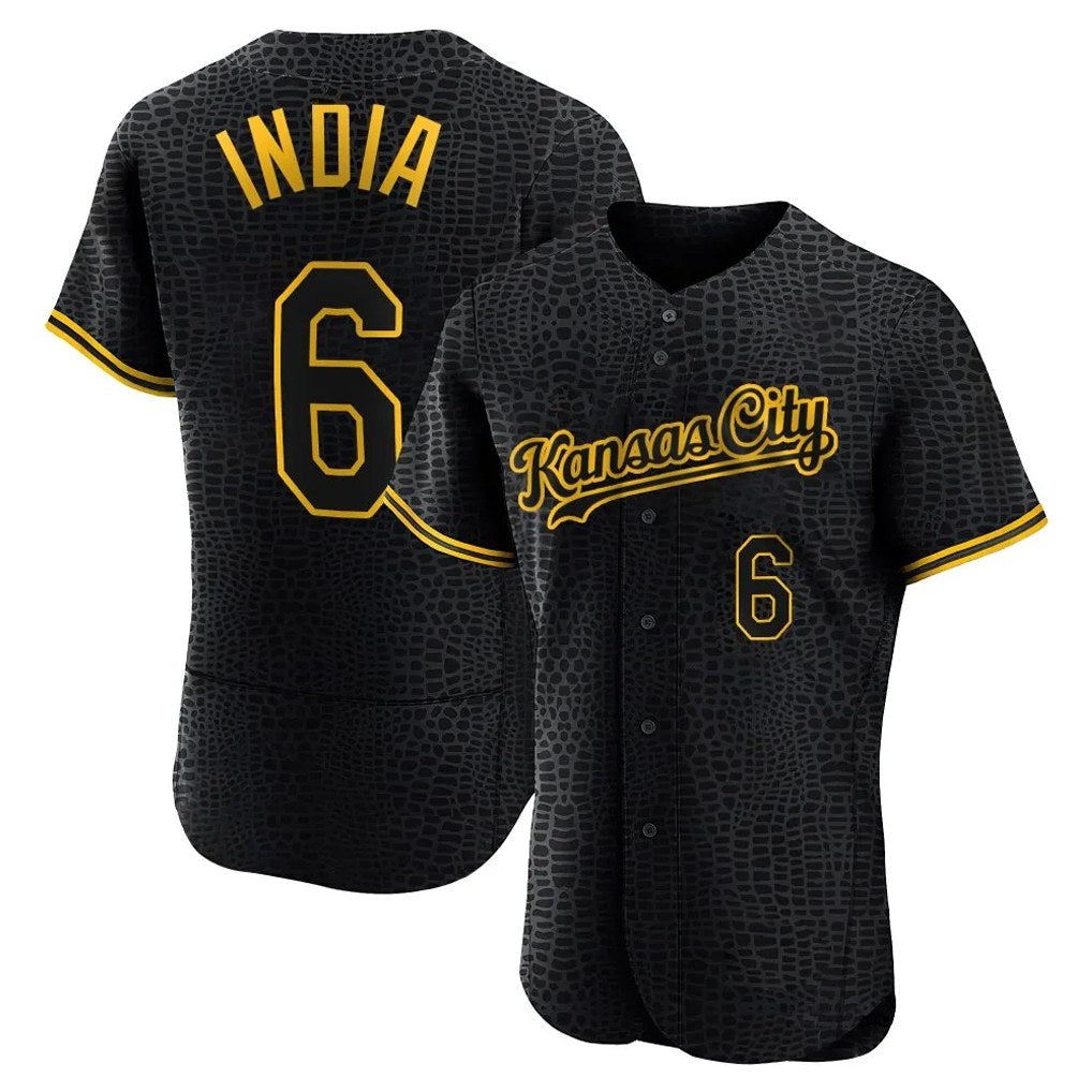 Kansas City Royals #6 Jonathan India Player Black HeidiMiller Snake Skin City Limited Elite Stitched Jerseys