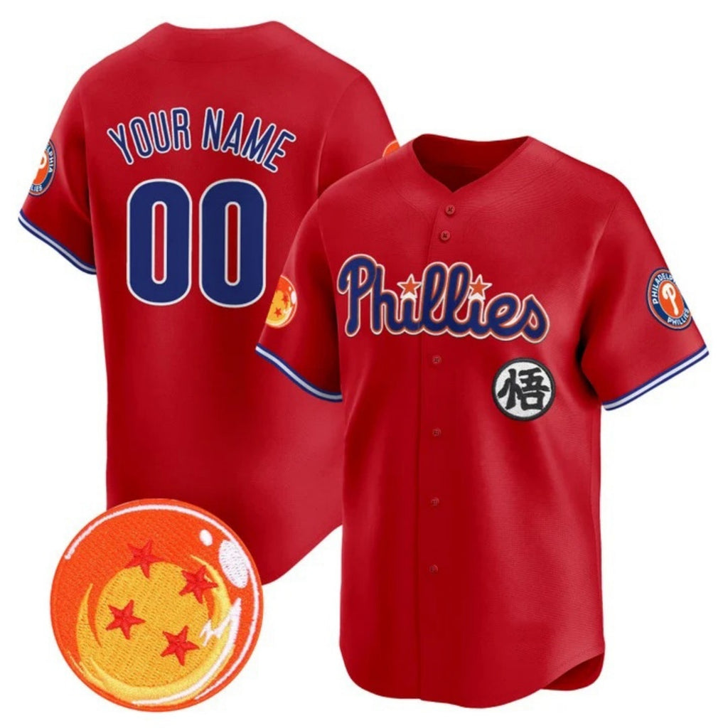 Custom Philadelphia Phillies x Dragon Ball Red HeidiMiller Vapor Premier Limited Jersey - All Stitched