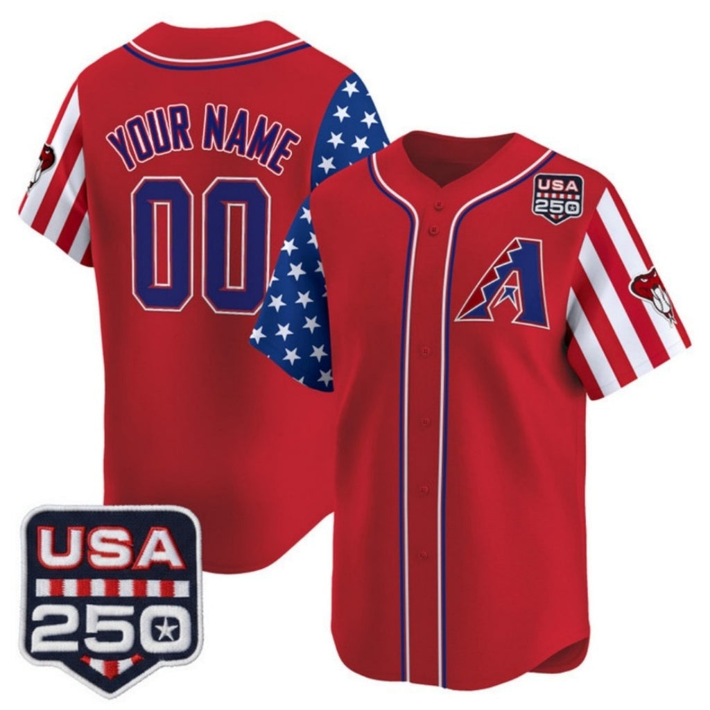 Custom Arizona Diamondbacks America 250 Edition Vapor Premier Limited Red HeidiMiller Stitched Jerseys