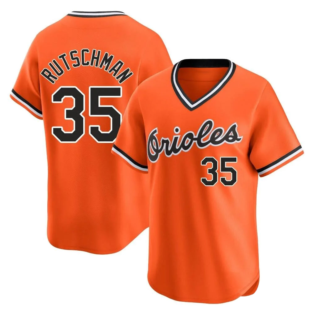 Baltimore Orioles #35 Adley Rutschman Player Orange HeidiMiller T-shirt Limited Home Game Stitched Jerseys