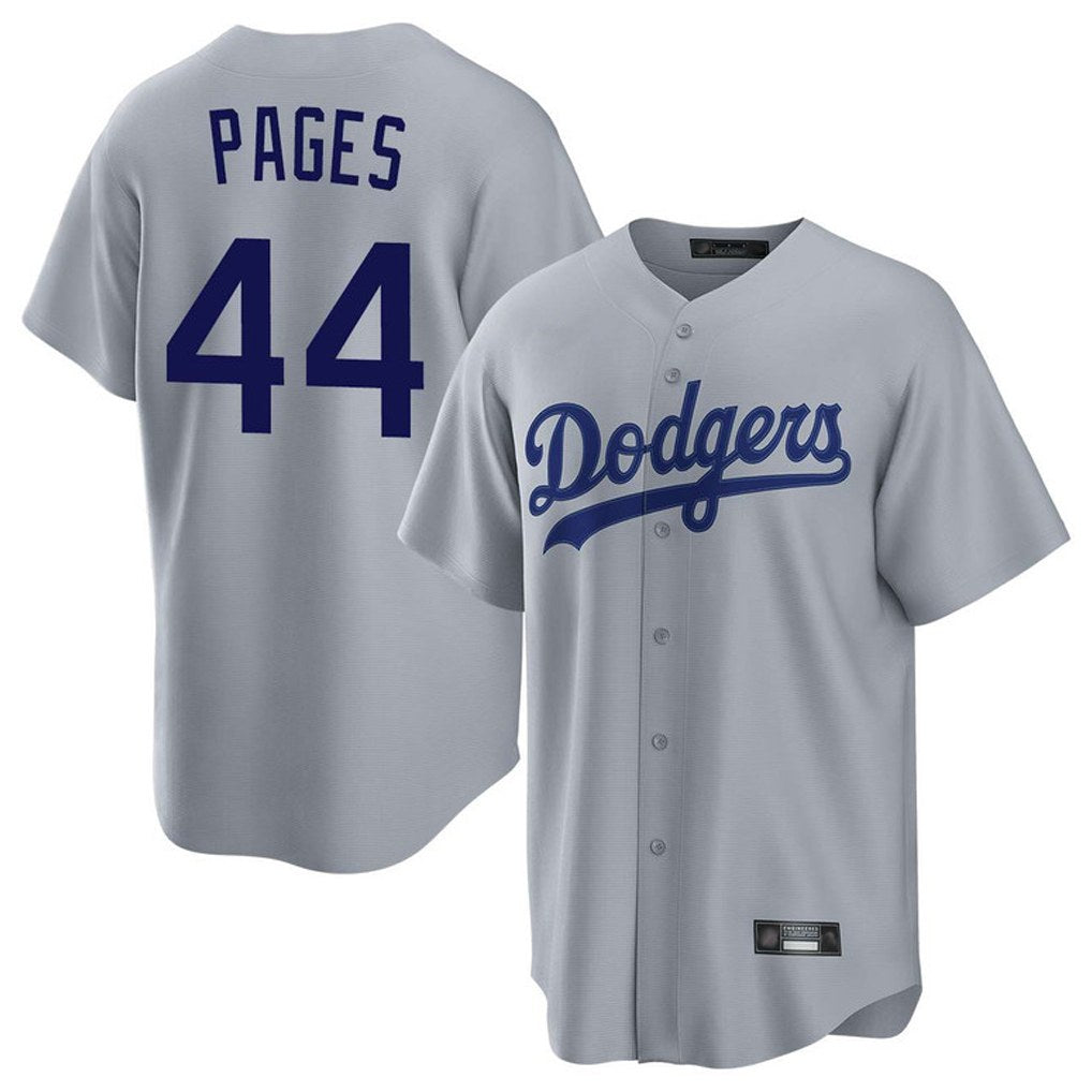 Los Angeles Dodgers #44 Andy Pages Player Gray HeidiMiller Game Stitched Jerseys
