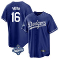 Los Angeles Dodgers #16 Will Smith Player Royal HeidiMiller World Series Meet Game Stitched Jerseys