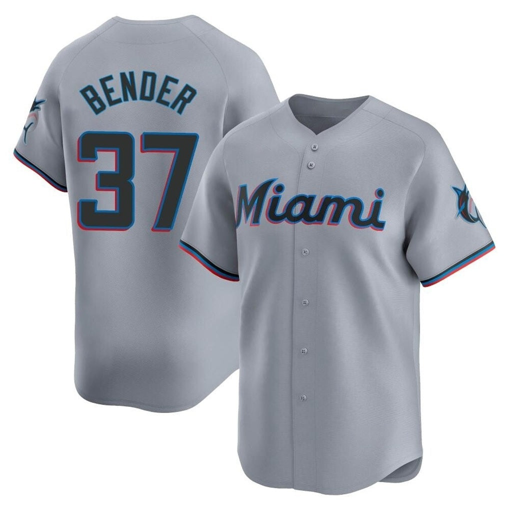 Miami Marlins #37 Anthony Bender Player Gray HeidiMiller Home Limited Stitched Jerseys