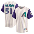 Arizona Diamondbacks #51 Randy Johnson Player Cream HeidiMiller Throwback Cooperstown Collection Limited Stitched Jerseys