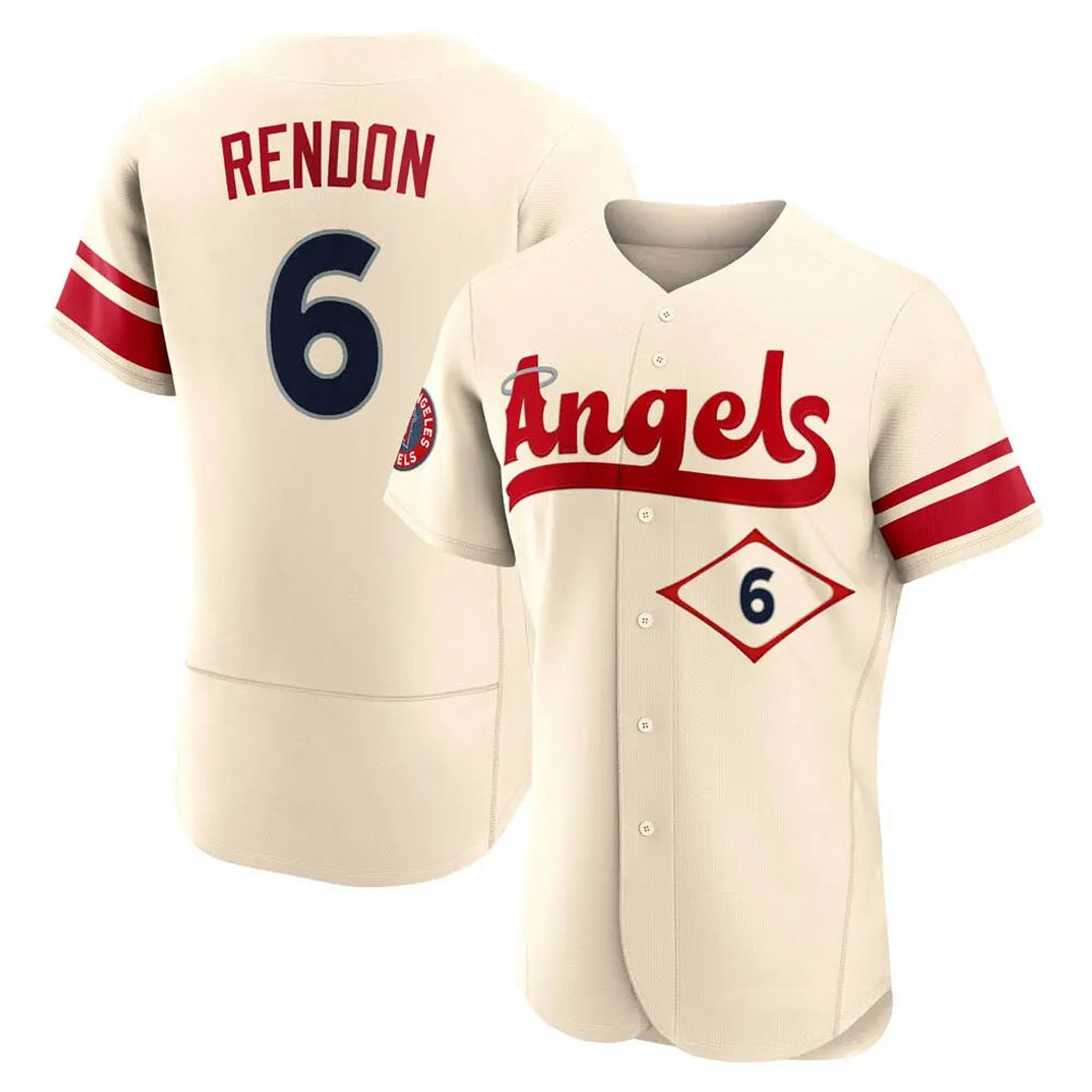 Los Angeles Angels #6 Anthony Rendon Player Cream HeidiMiller City Connect Limited ELite Home Stitched Jerseys