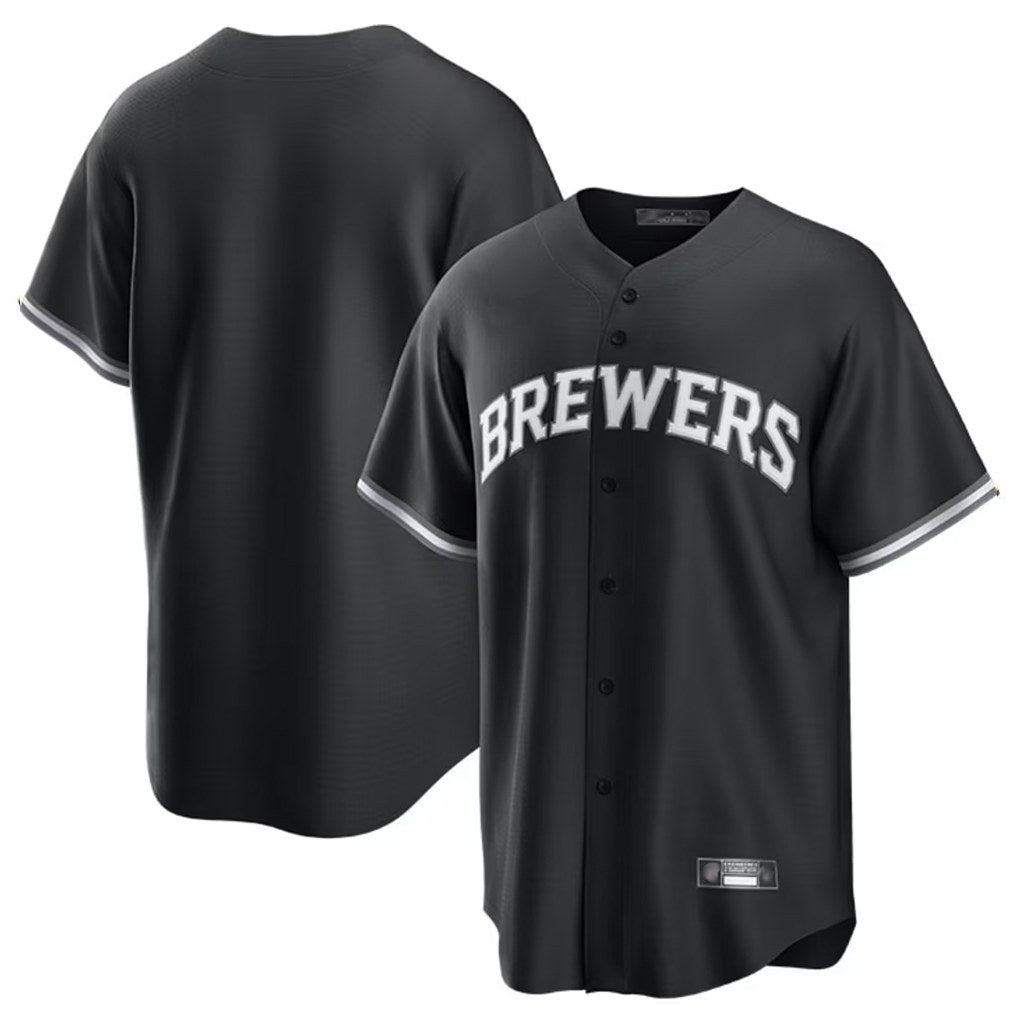 Milwaukee Brewers Blank Player Black HeidiMiller Game Home Stitched Jerseys
