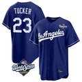 Los Angeles Dodgers #23 Kyle Tucker Player Royal HeidiMiller World Series Game Stitched Jerseys