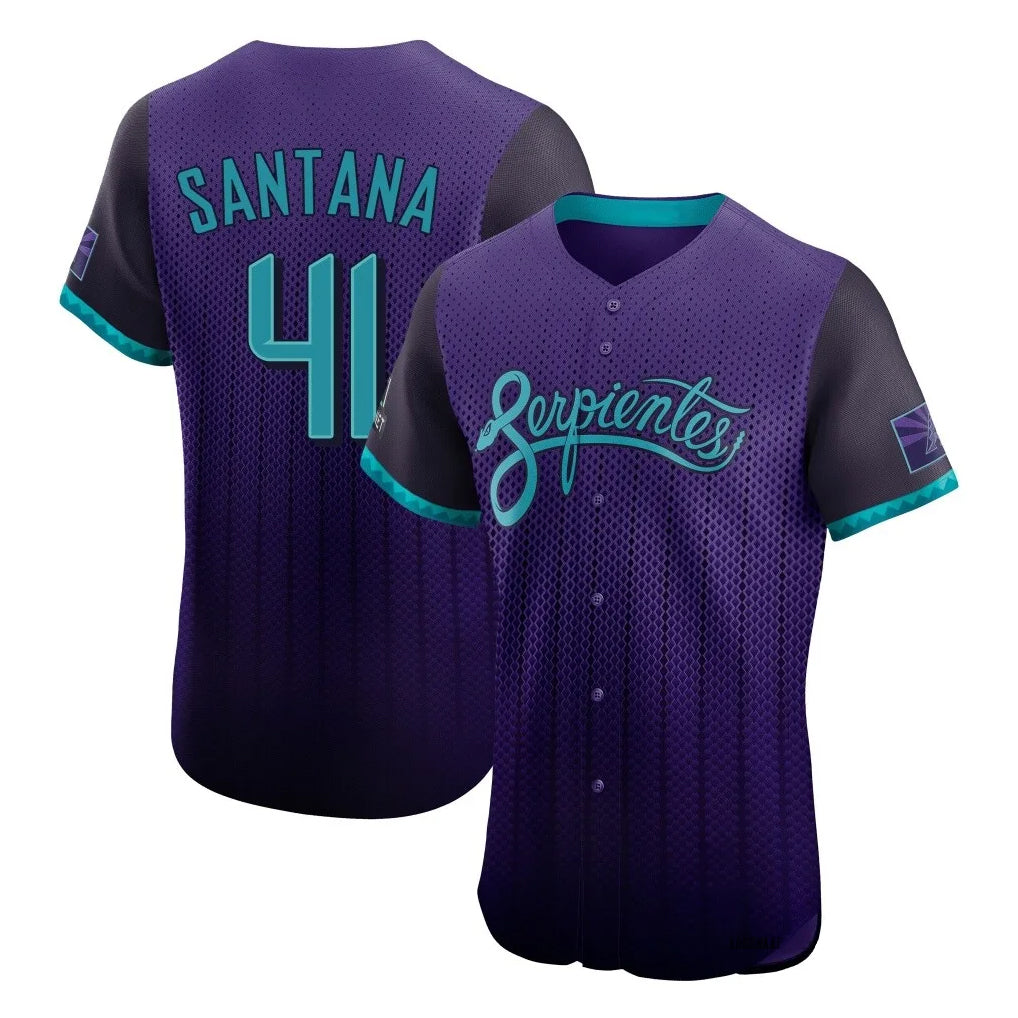 Arizona Diamondbacks #41 Carlos Santana Player Purple HeidiMiller City Connect Limited Elite Home Game Stitched Jerseys
