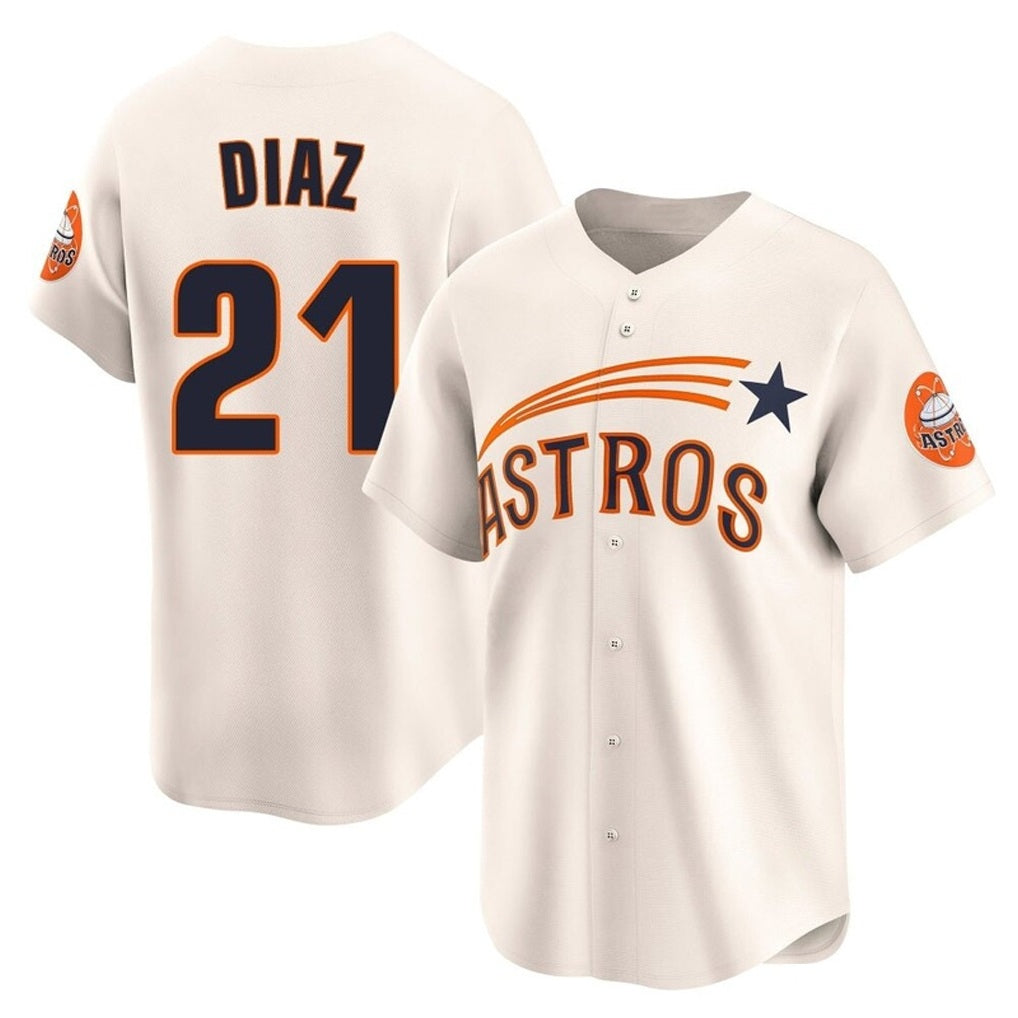 Houston Astros #21 Yainer Diaz Player Cream HeidiMiller Throwback Cooperstown Collection Limited Stitched Jerseys