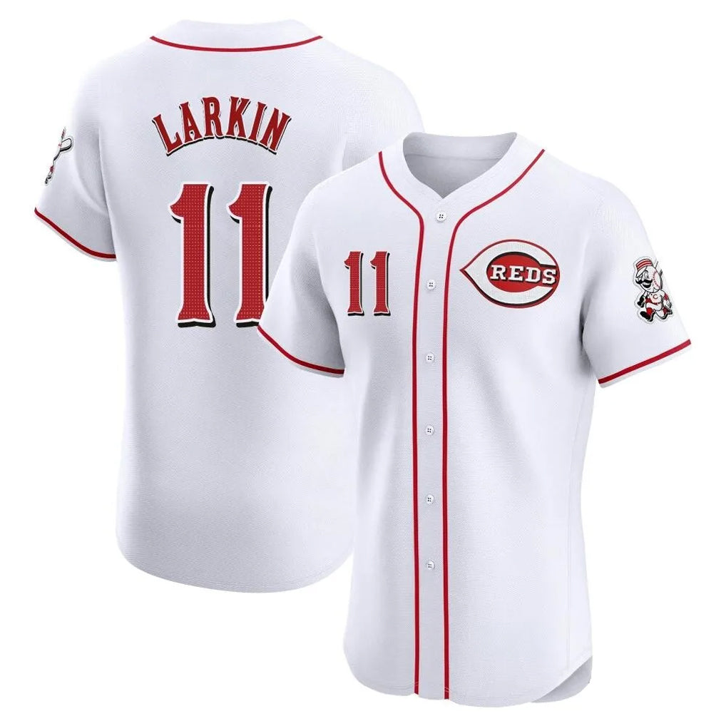 Cincinnati Reds #11 Barry Larkin Player White HeidiMiller Limited Elite Home Stitched Jerseys