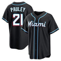 Miami Marlins #21 Graham Pauley Player Black HeidiMiller Fashion Out Home Game Stitched Jerseys