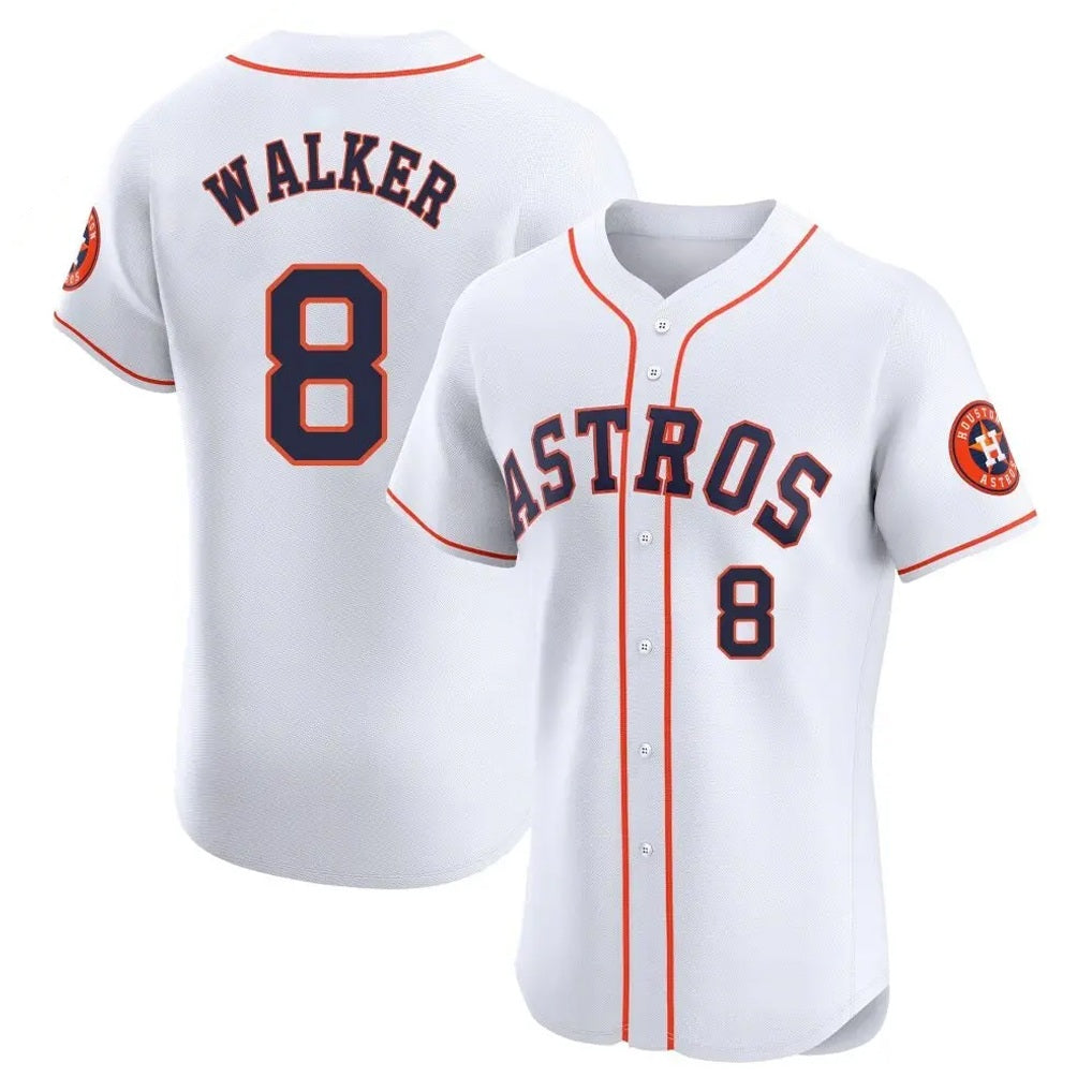 Houston Astros #8 Christian Walker Player White HeidiMiller Limited Elite Home Stitched Jerseys