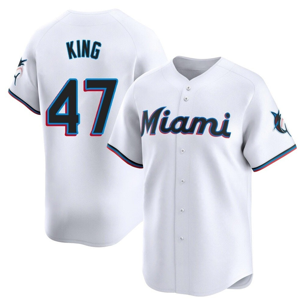 Miami Marlins #47 John King Player White HeidiMiller Home Limited Stitched Jerseys