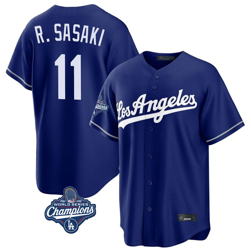 Los Angeles Dodgers #11 Roki Sasaki Player Royal HeidiMiller World Series Meet Game Stitched Jerseys