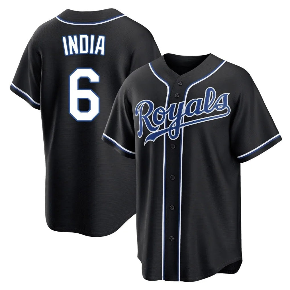 Kansas City Royals #6 Jonathan India Player Black HeidiMiller Carbon Fashion Home Game Stitched Jerseys