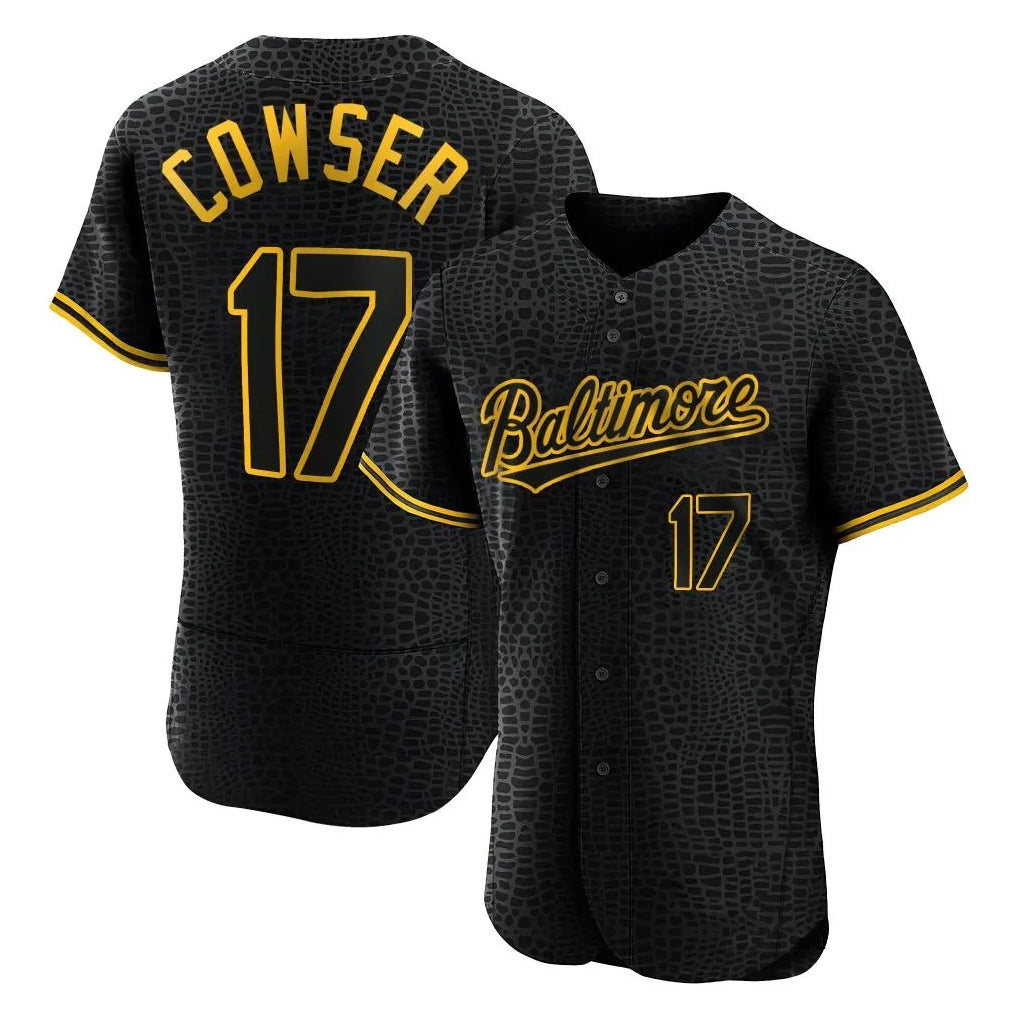 Baltimore Orioles #17 Colton Cowser Player Black HeidiMiller Snake Skin City Limited Elite Home Stitched Jerseys