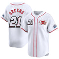 Cincinnati Reds #21 Hunter Greene Player White HeidiMiller Speedway Classic Home Limited Stitched Jerseys