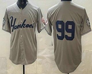 New York Yankees #99 Aaron Judge Grey HeidiMiller Without Name Limited Jersey
