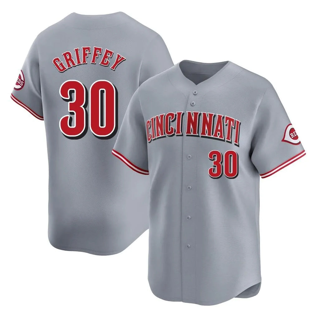 Cincinnati Reds #30 Ken Griffey Player Gray HeidiMiller Home Limited Stitched Jerseys