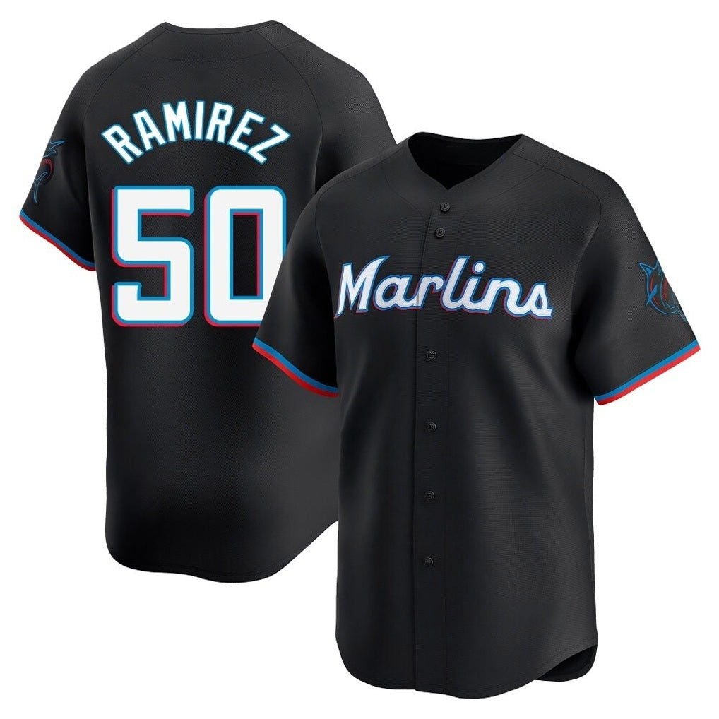 Miami Marlins #50 Agustin Ramirez Player Black HeidiMiller Home Limited Stitched Jerseys