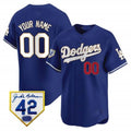 Custom Los Angeles Dodgers 2024 Jackie Robinson Patch Vapor Premier Limited Jersey ¨C Royal HeidiMiller